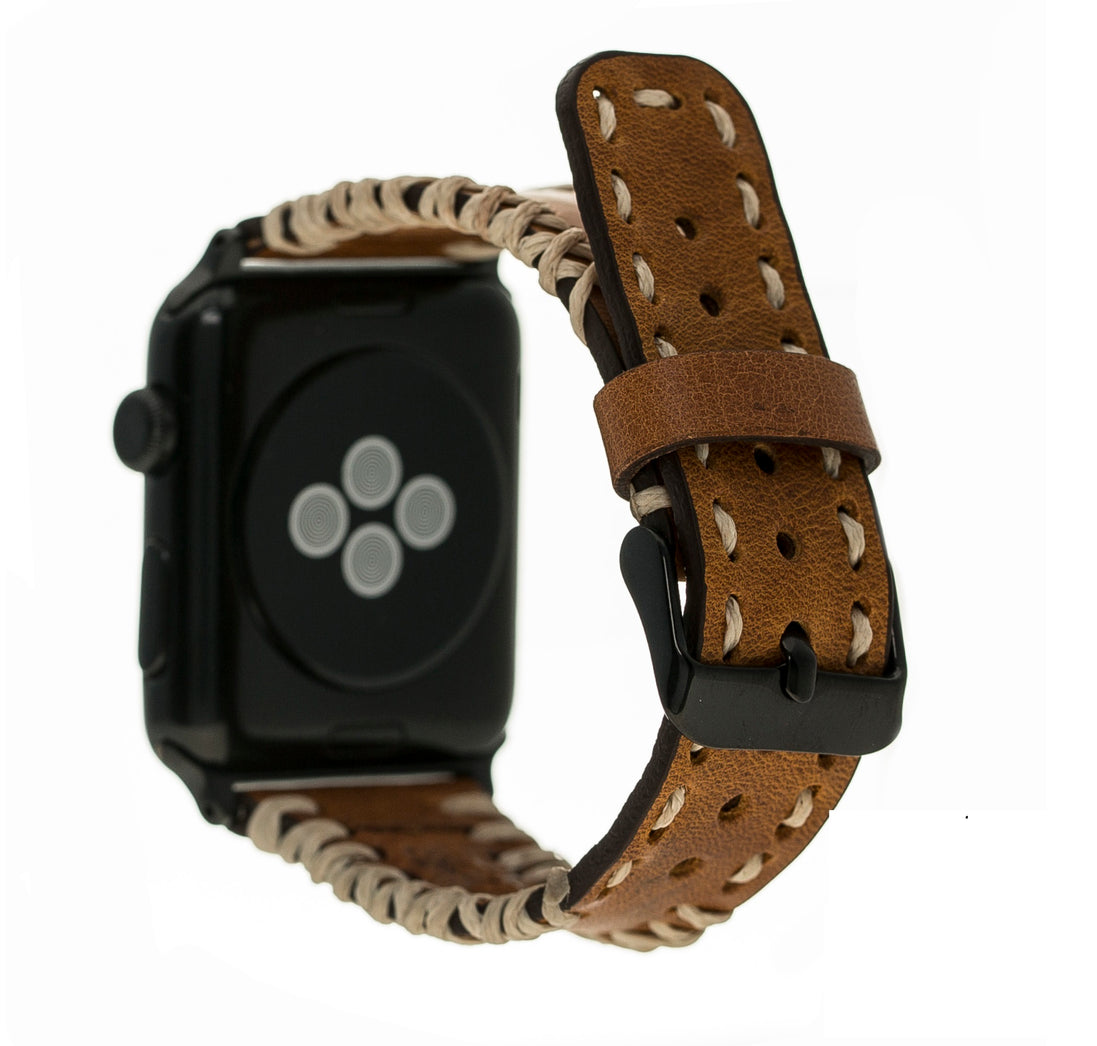 Geflochtenes Lederarmband für Apple Watch