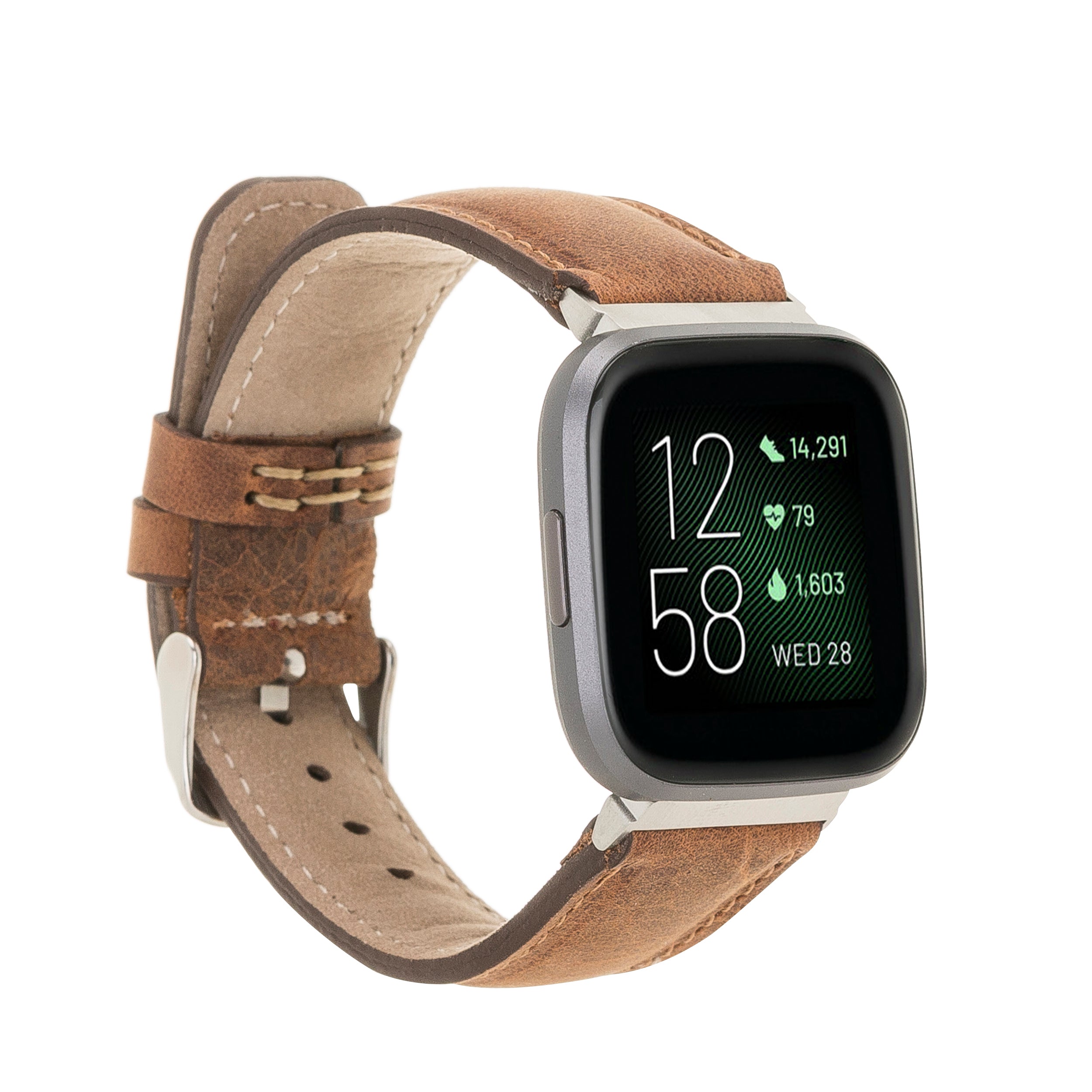 Klassisches Lederarmband für Fitbit Versa