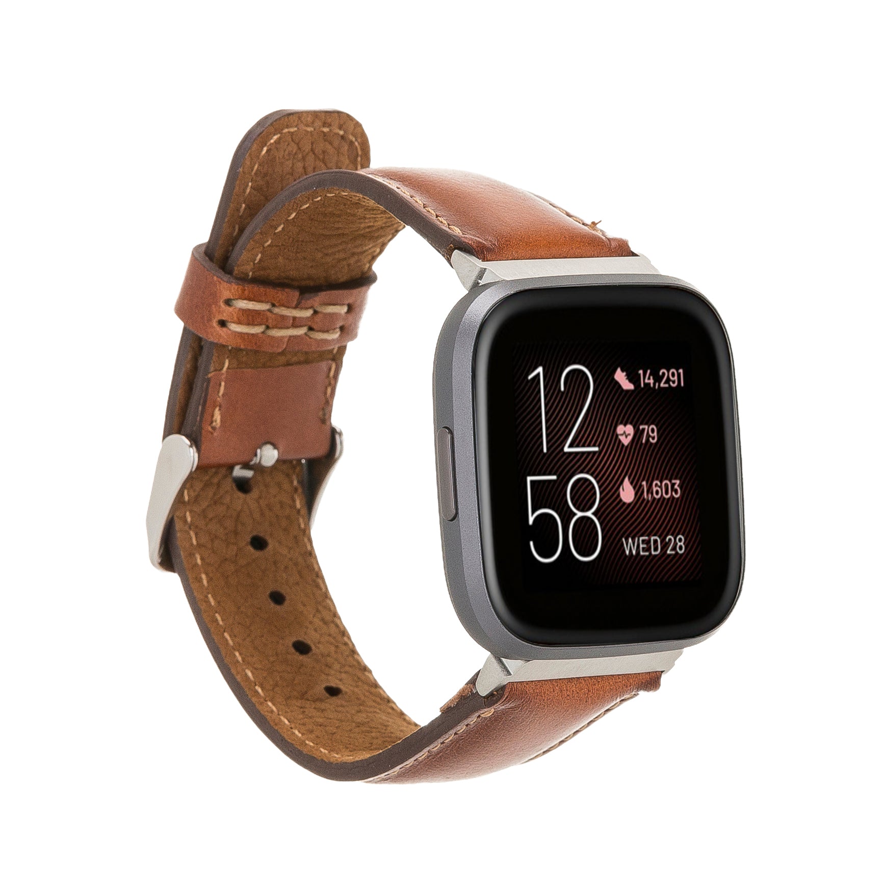 Klassisches Lederarmband für Fitbit Versa