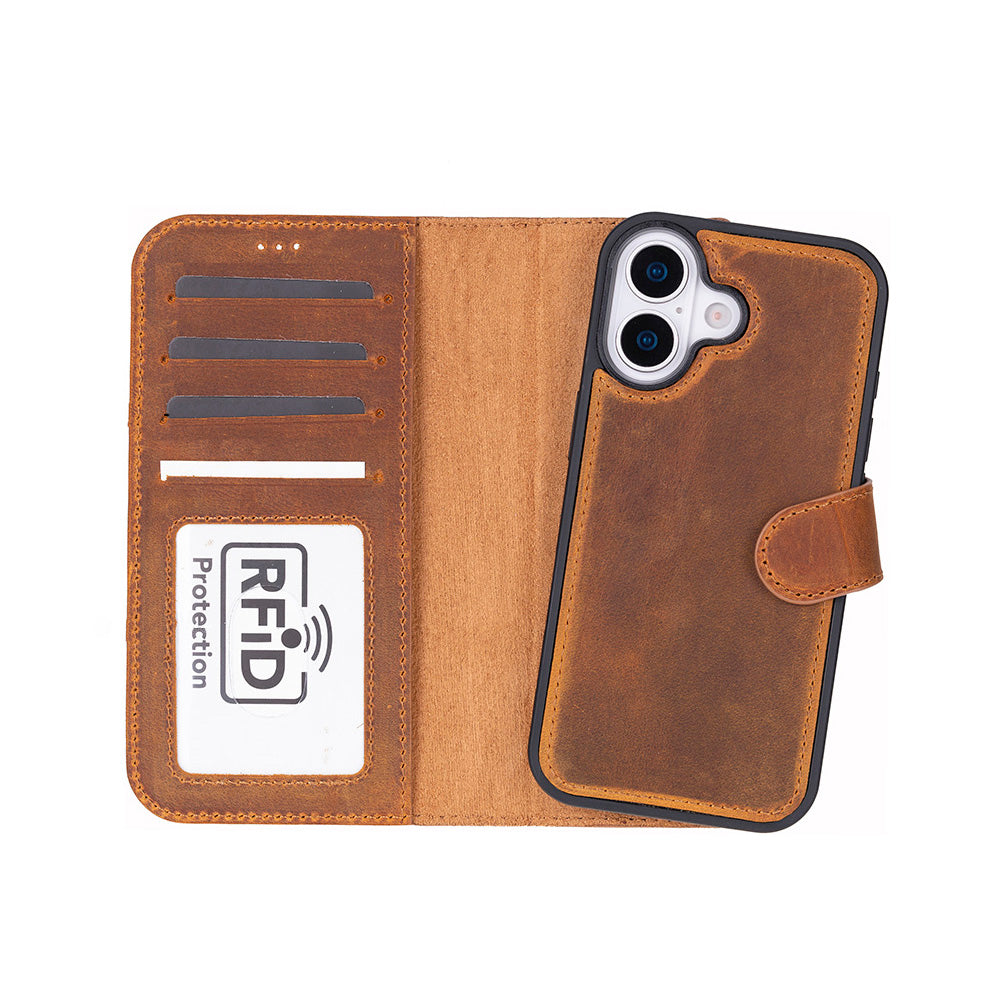 Meister Abnehmbare Premium-Leder-Wallet-Hülle für iPhone 17