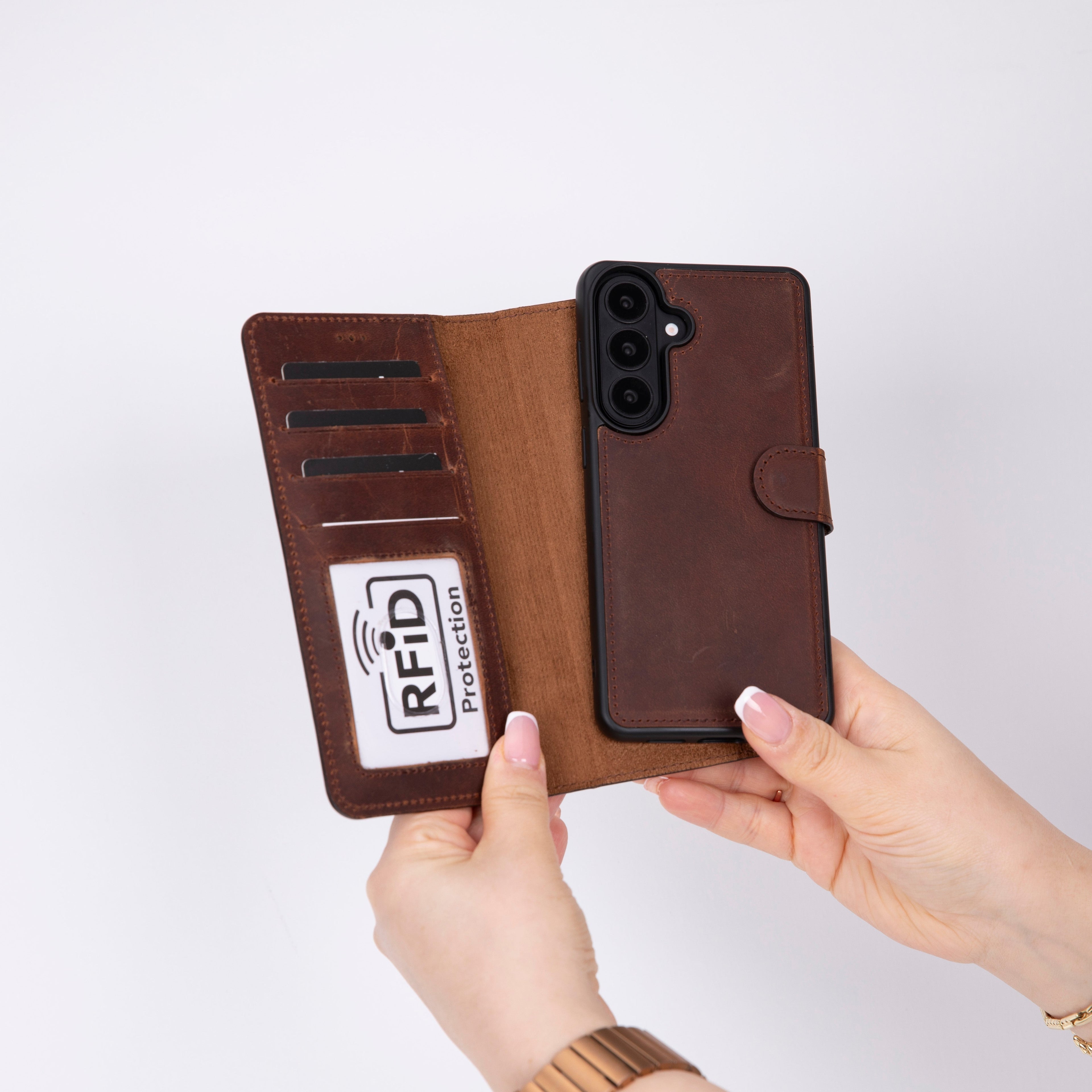 Magic Samsung Galaxy S26 Plus Detachable Leather Wallet Case