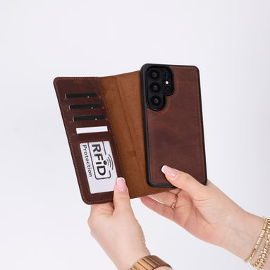 Magic Samsung Galaxy S26 Ultra Detachable Leather Wallet Case