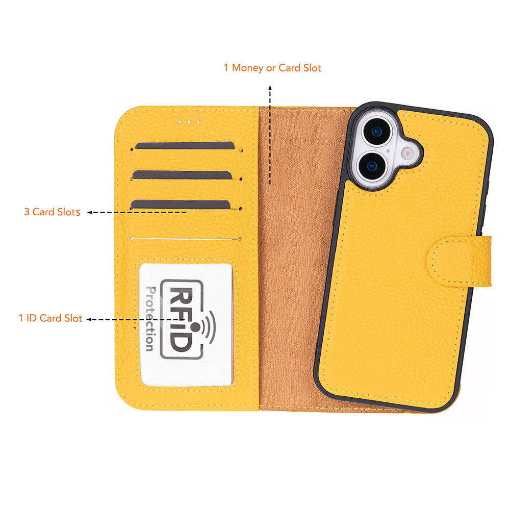 Meister Abnehmbare Premium-Leder-Wallet-Hülle für iPhone 17