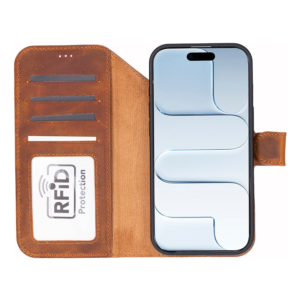 Meister Abnehmbare Premium-Leder-Wallet-Hülle für iPhone 17