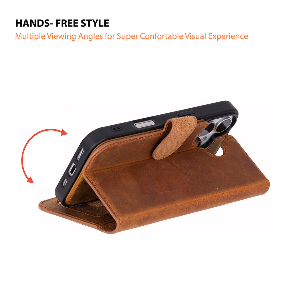 Meister Abnehmbare Premium-Leder-Wallet-Hülle für iPhone 17