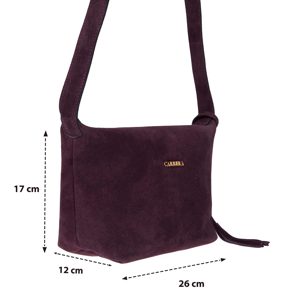 Carrera Melora Genuine Suede Leather Women's Shoulder Bag