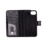 Magic iPhone 16 E Abnehmbare Leder-Geldbörsenhülle