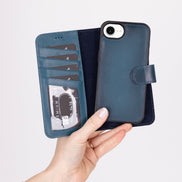 Magic iPhone 16 E Abnehmbare Leder-Geldbörsenhülle