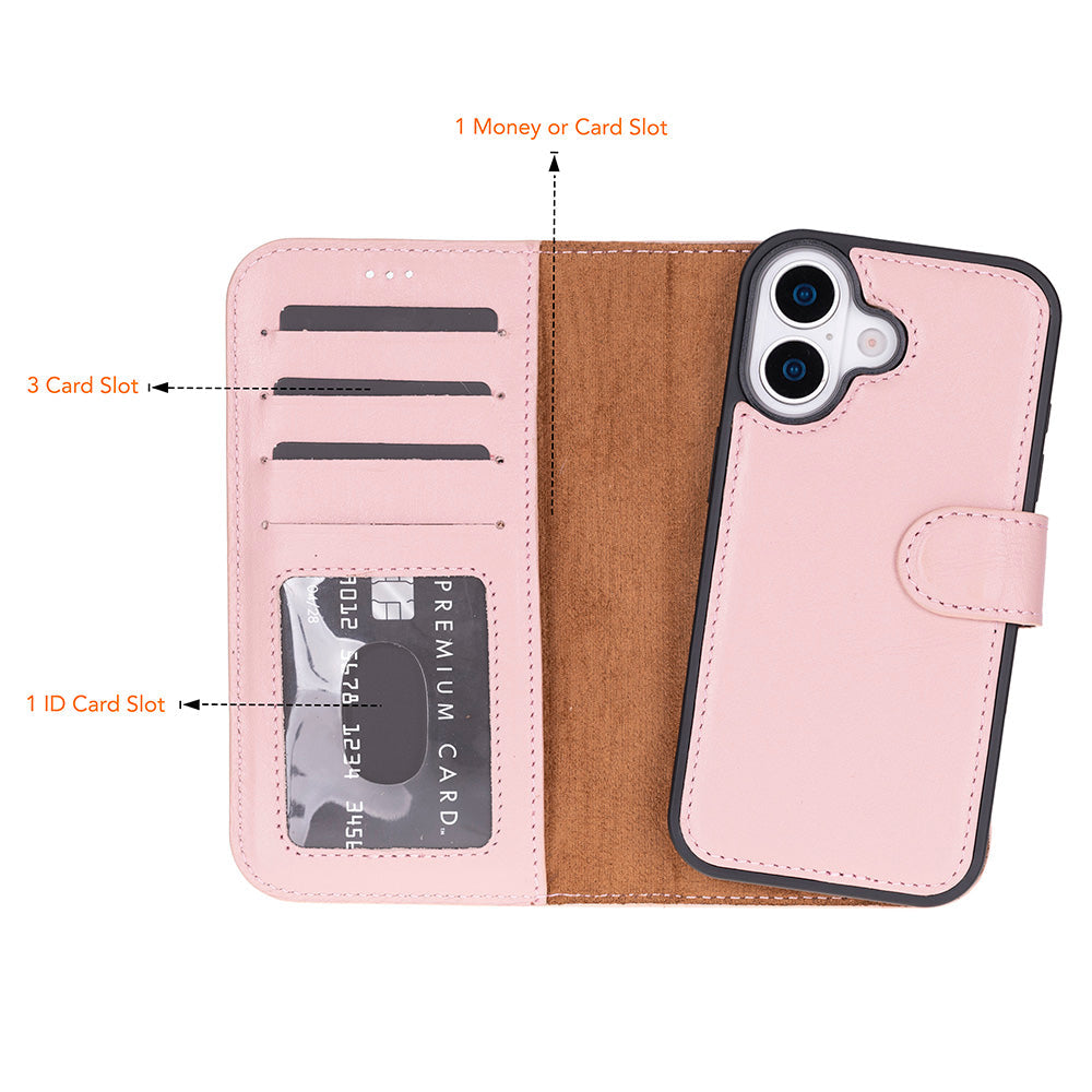 Meister Abnehmbare Premium-Leder-Wallet-Hülle für iPhone 17
