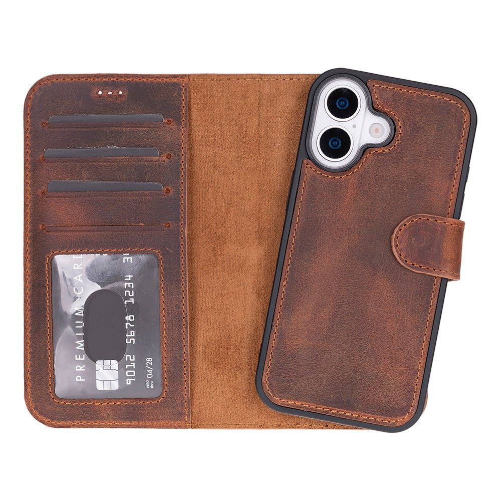 Meister Abnehmbare Premium-Leder-Wallet-Hülle für iPhone 17