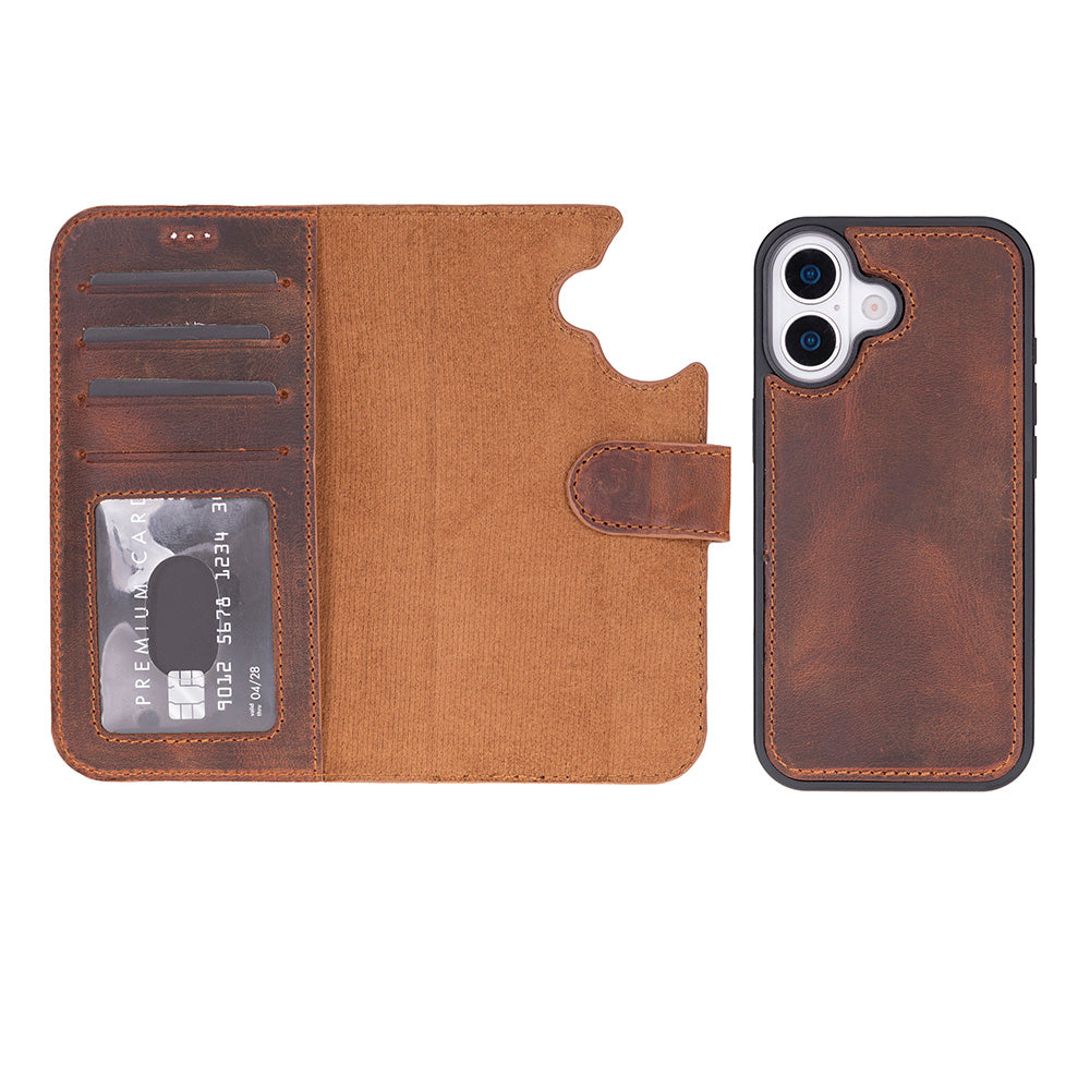 Meister Abnehmbare Premium-Leder-Wallet-Hülle für iPhone 17
