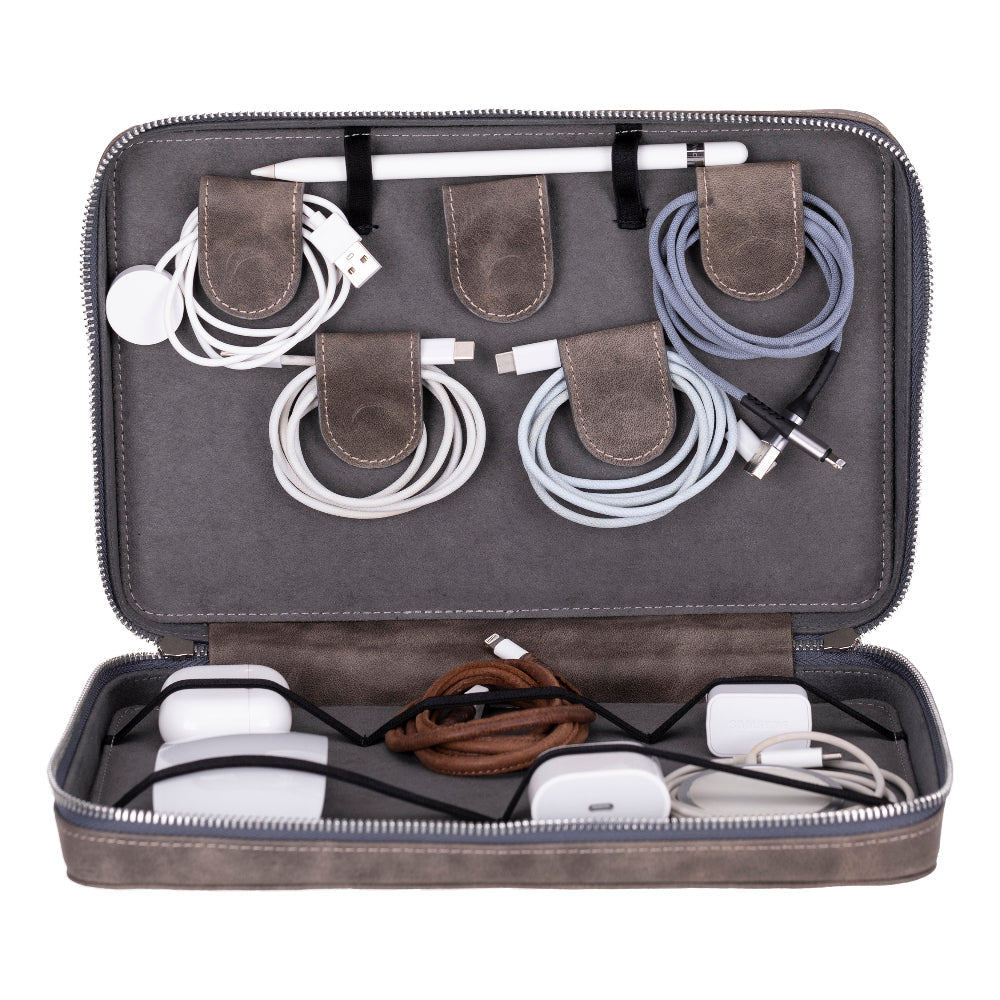 Reisekabelorganizer aus Leder