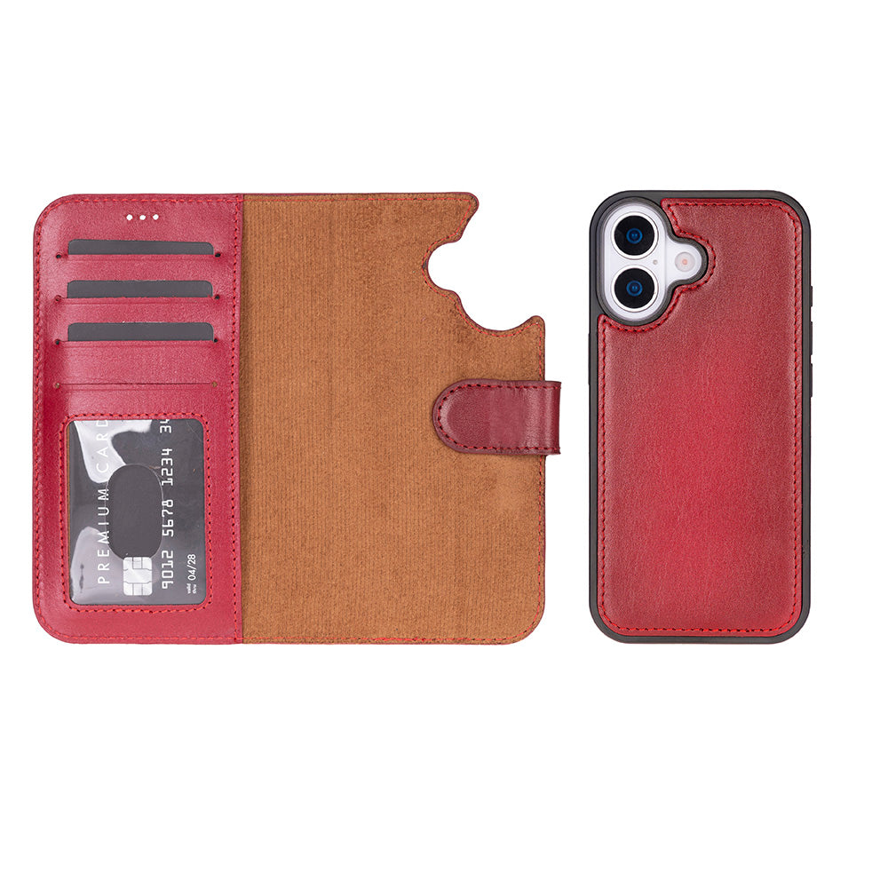 Meister Abnehmbare Premium-Leder-Wallet-Hülle für iPhone 17