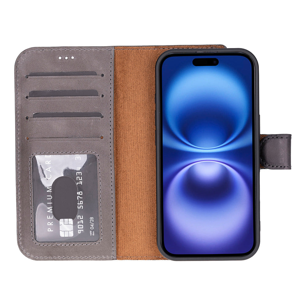 Meister Abnehmbare Premium-Leder-Wallet-Hülle für iPhone 17
