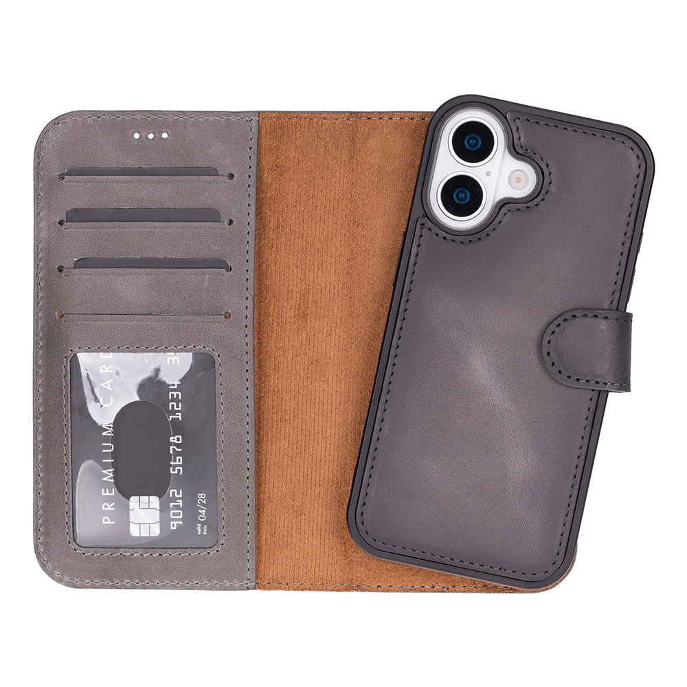 Meister Abnehmbare Premium-Leder-Wallet-Hülle für iPhone 17