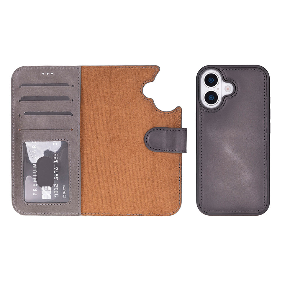 Meister Abnehmbare Premium-Leder-Wallet-Hülle für iPhone 17