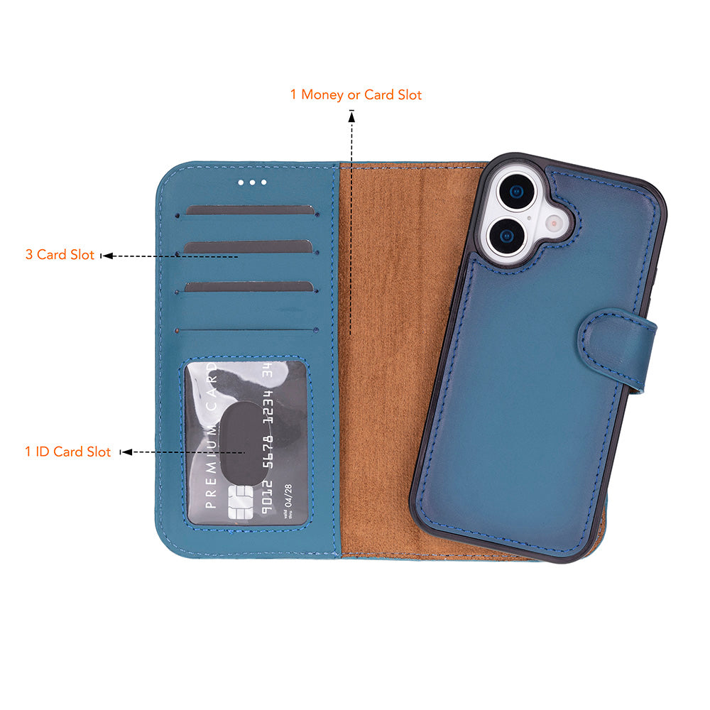 Meister Abnehmbare Premium-Leder-Wallet-Hülle für iPhone 17