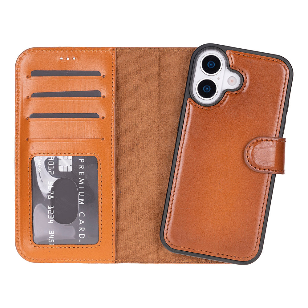 Meister Abnehmbare Premium-Leder-Wallet-Hülle für iPhone 17
