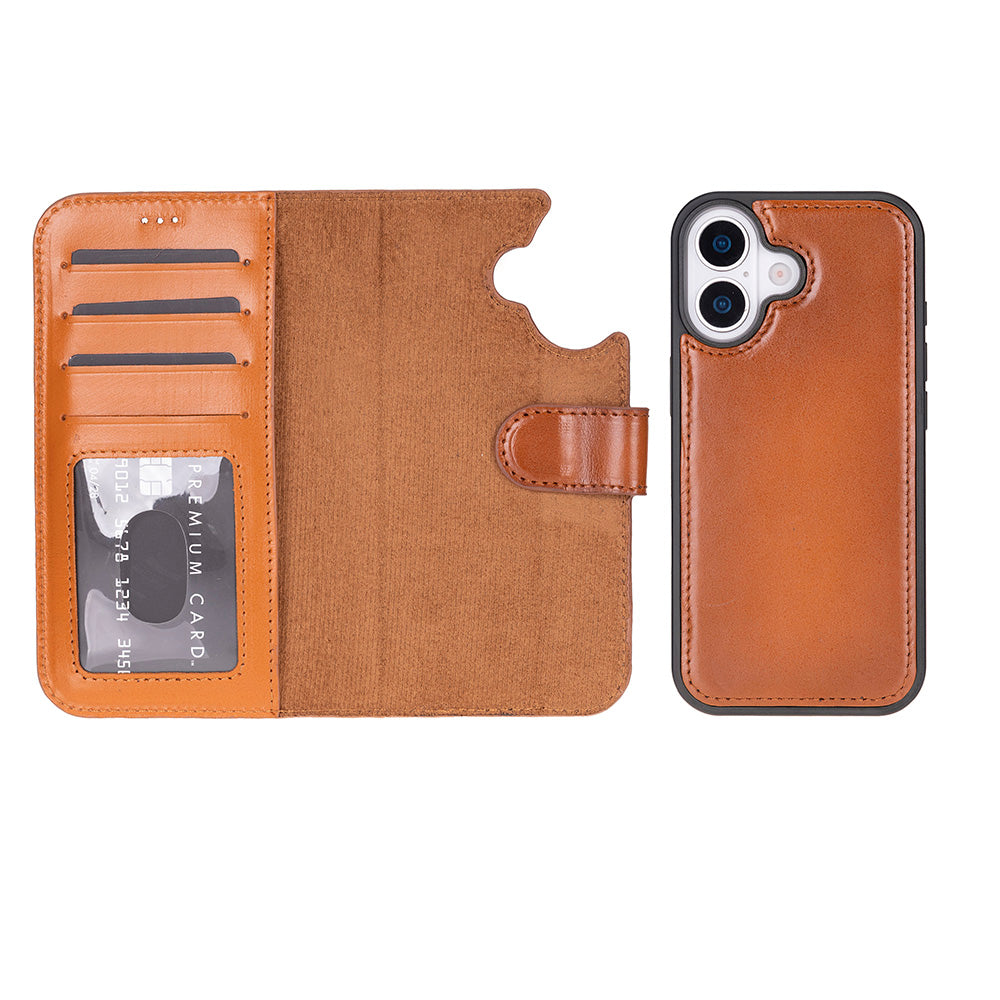 Meister Abnehmbare Premium-Leder-Wallet-Hülle für iPhone 17