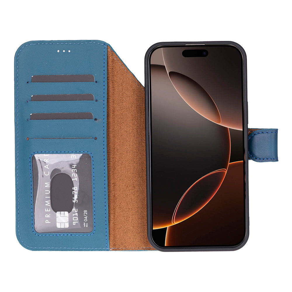 Meister Abnehmbare Premium-Leder-Wallet-Hülle für iPhone 17 Pro