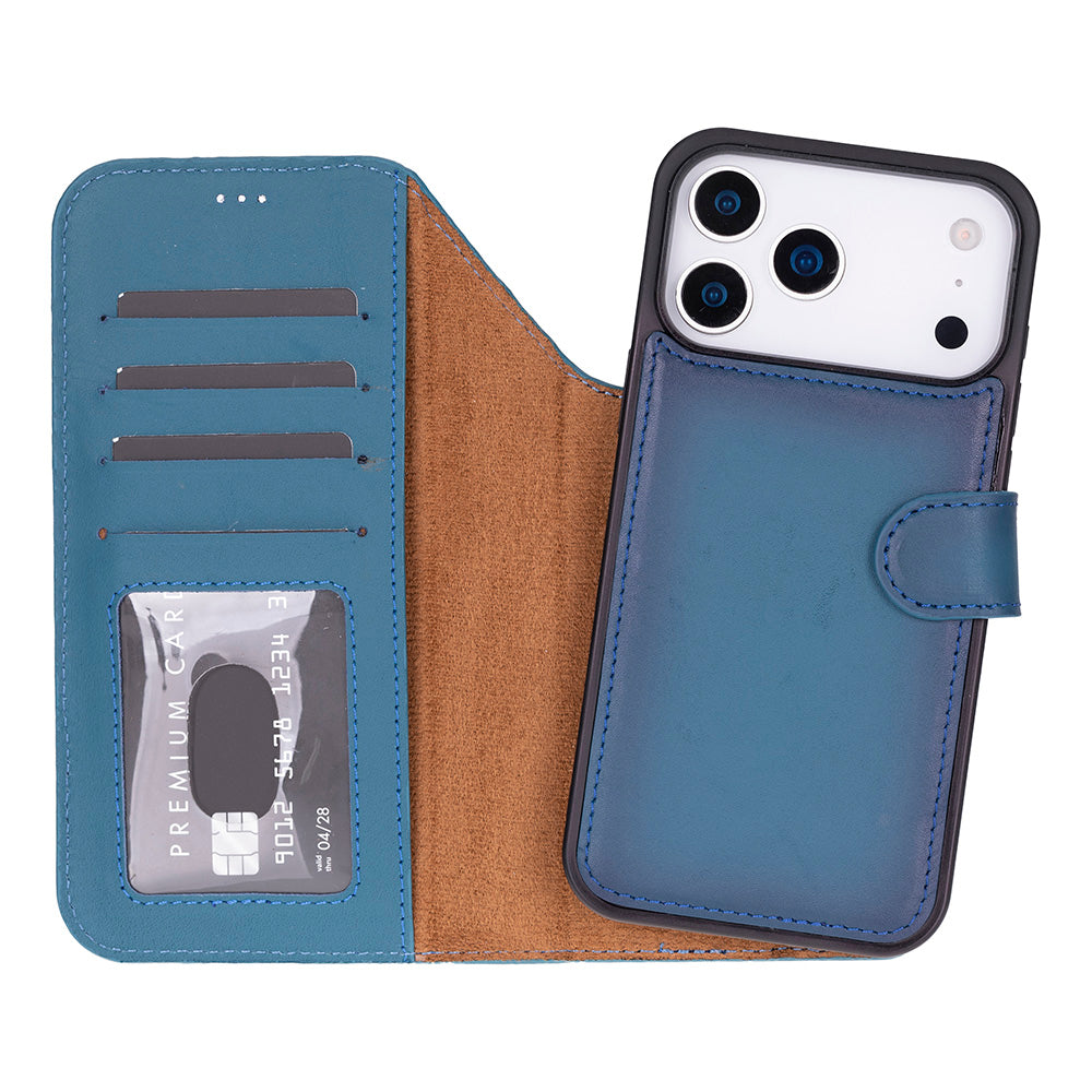 Meister Abnehmbare Premium-Leder-Wallet-Hülle für iPhone 17 Pro