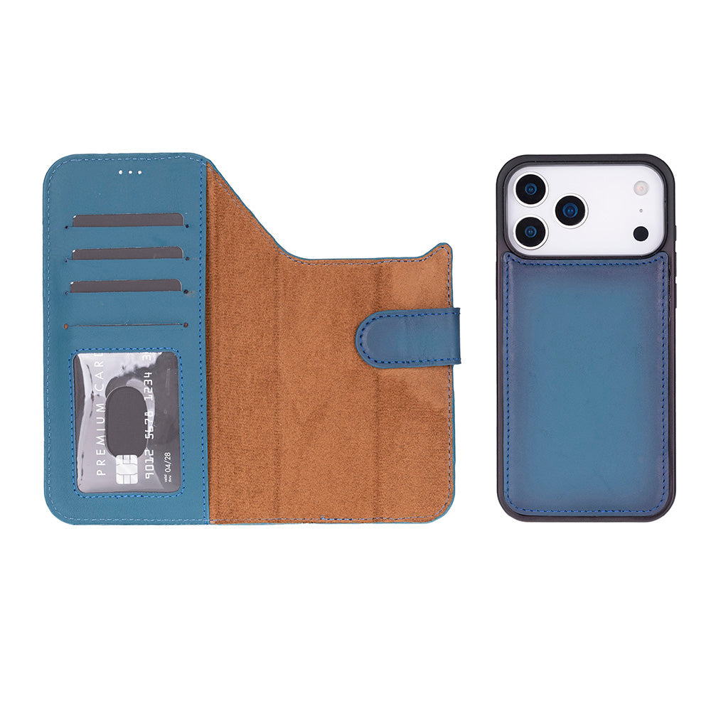 Meister Abnehmbare Premium-Leder-Wallet-Hülle für iPhone 17 Pro