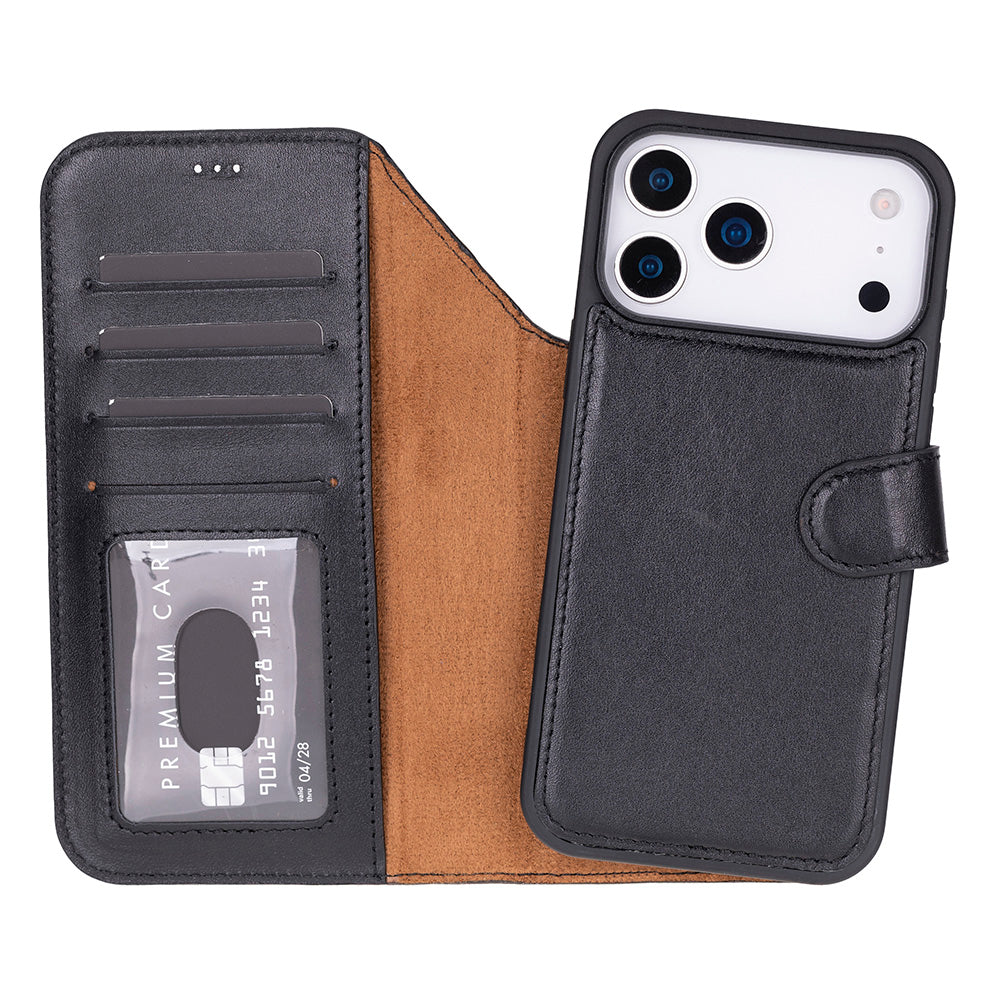 Meister Abnehmbare Premium-Leder-Wallet-Hülle für iPhone 17 Pro Max