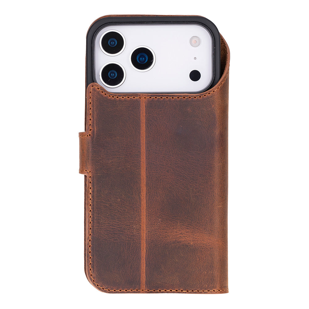 Meister Abnehmbare Premium-Leder-Wallet-Hülle für iPhone 17 Pro Max