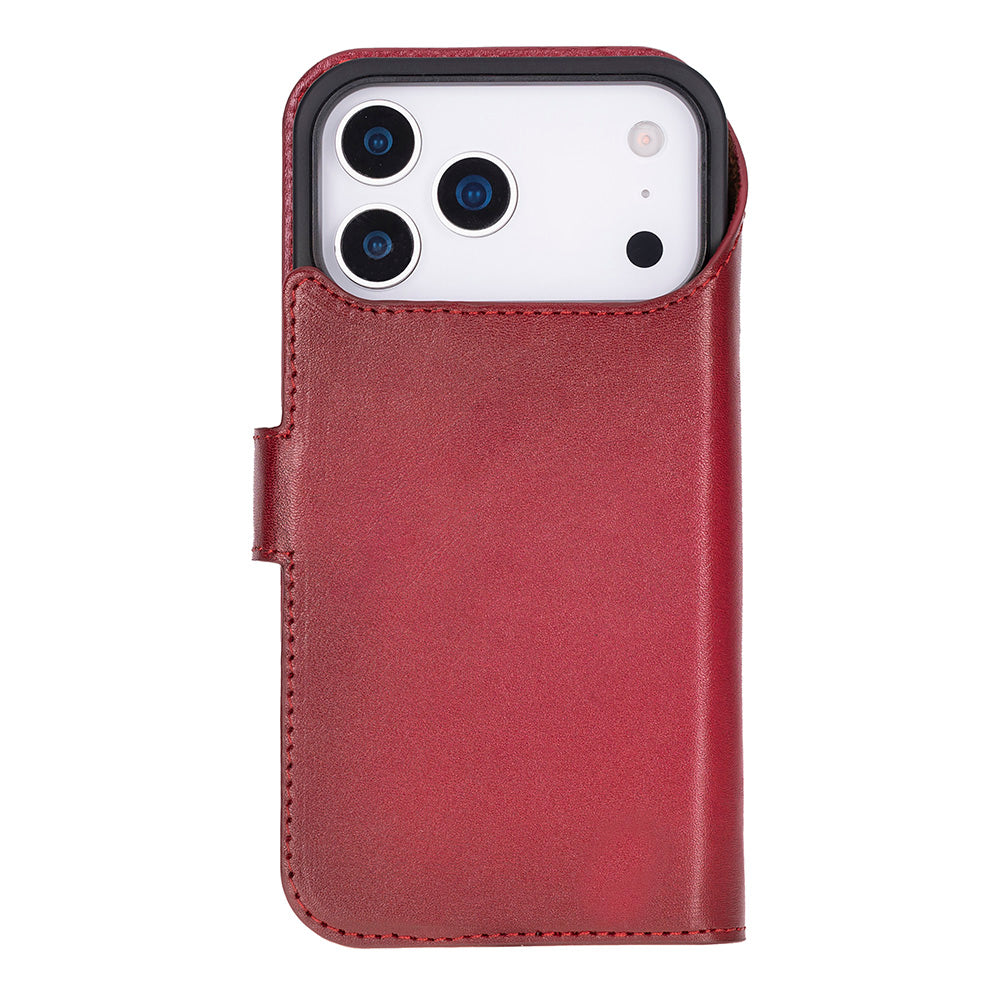 Meister Abnehmbare Premium-Leder-Wallet-Hülle für iPhone 17 Pro Max