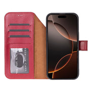 Meister Abnehmbare Premium-Leder-Wallet-Hülle für iPhone 17 Pro