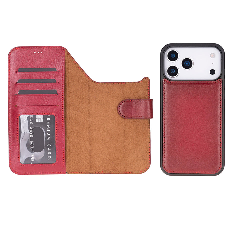Meister Abnehmbare Premium-Leder-Wallet-Hülle für iPhone 17 Pro