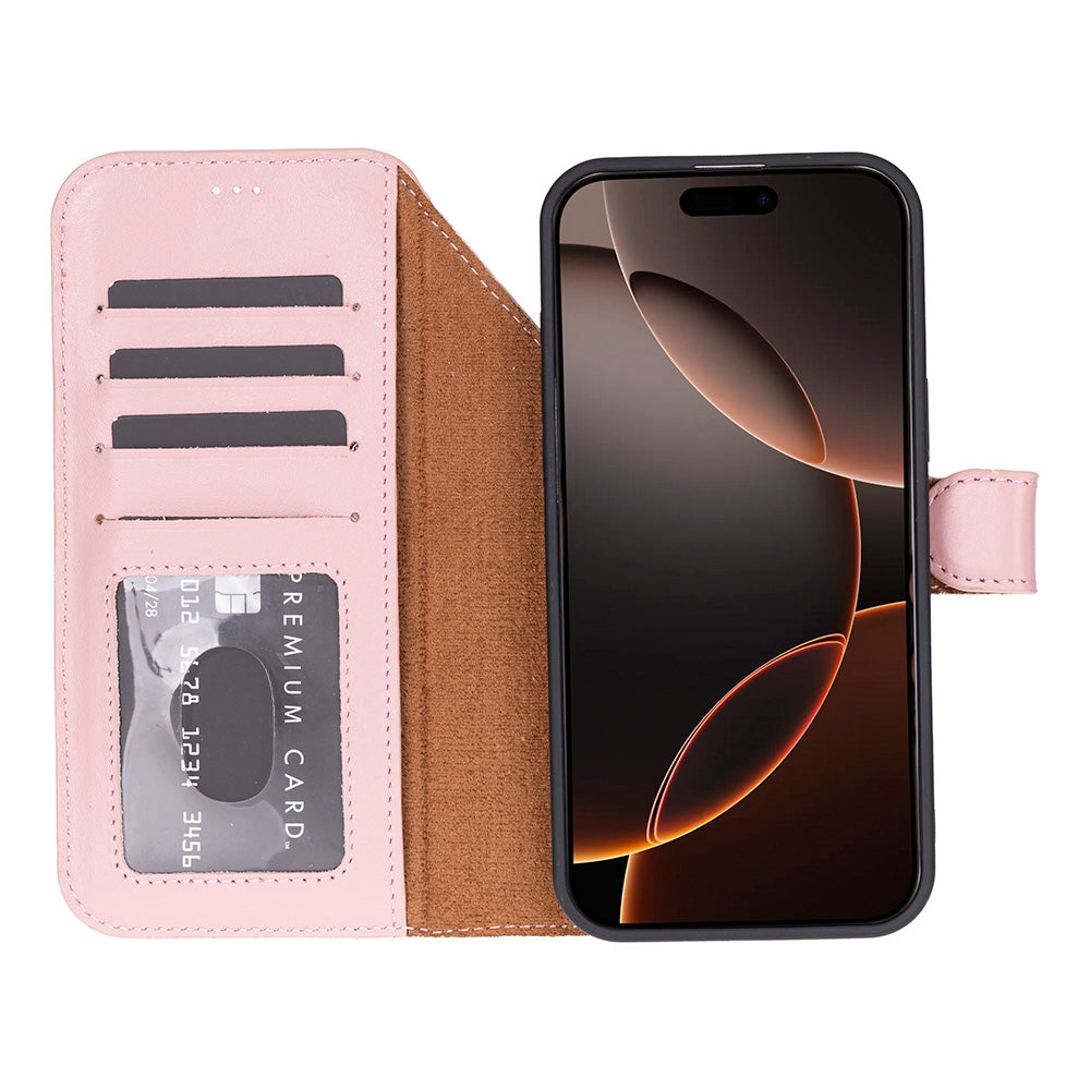 Meister Abnehmbare Premium-Leder-Wallet-Hülle für iPhone 17 Pro Max