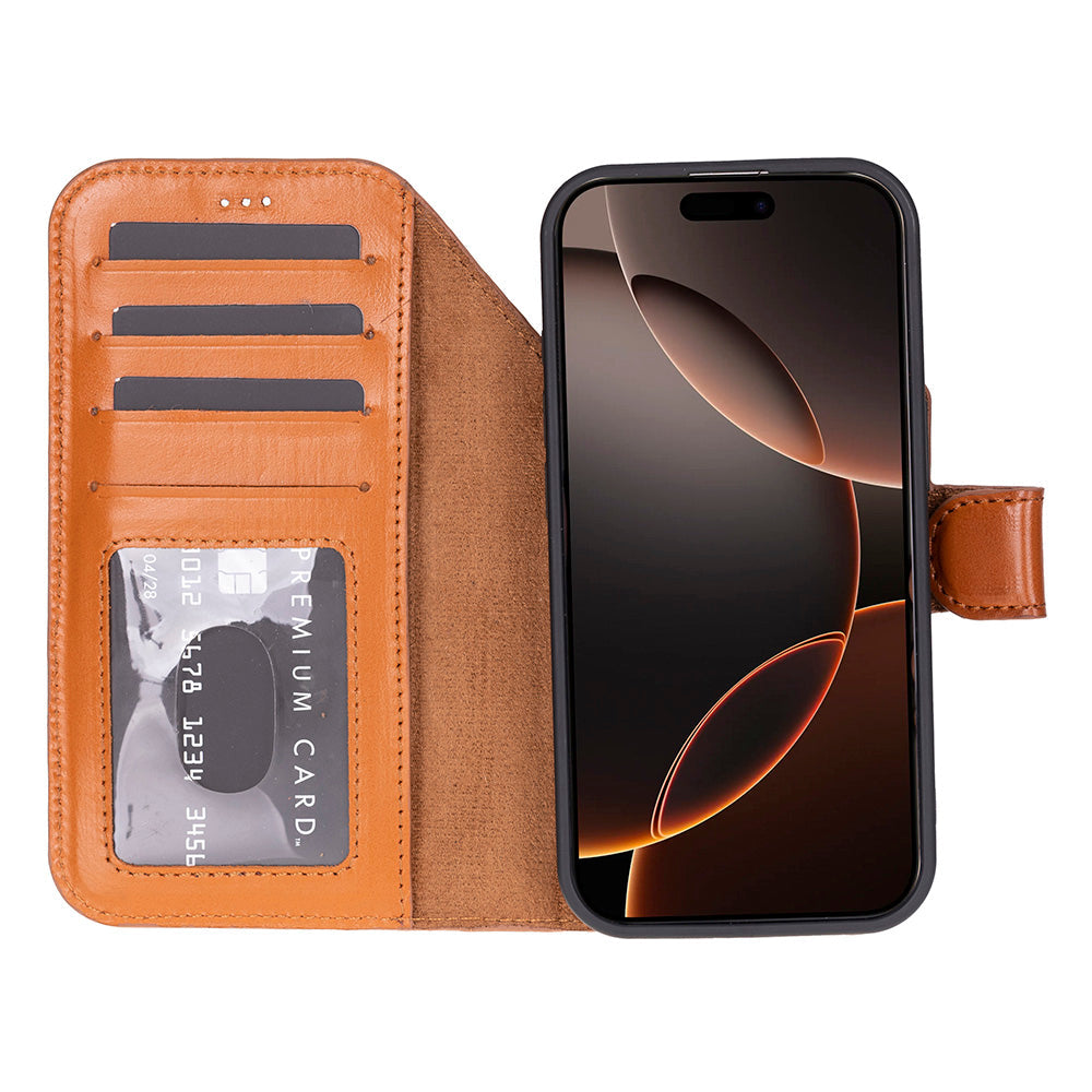 Meister Abnehmbare Premium-Leder-Wallet-Hülle für iPhone 17 Pro Max