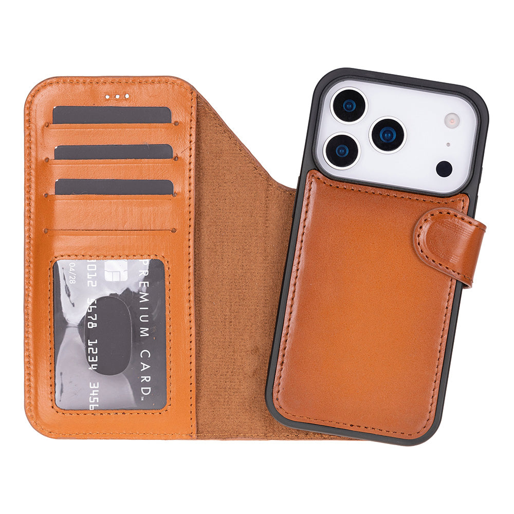 Meister Abnehmbare Premium-Leder-Wallet-Hülle für iPhone 17 Pro Max