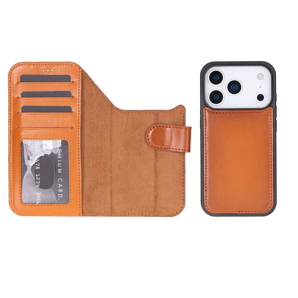 Meister Abnehmbare Premium-Leder-Wallet-Hülle für iPhone 17 Pro Max