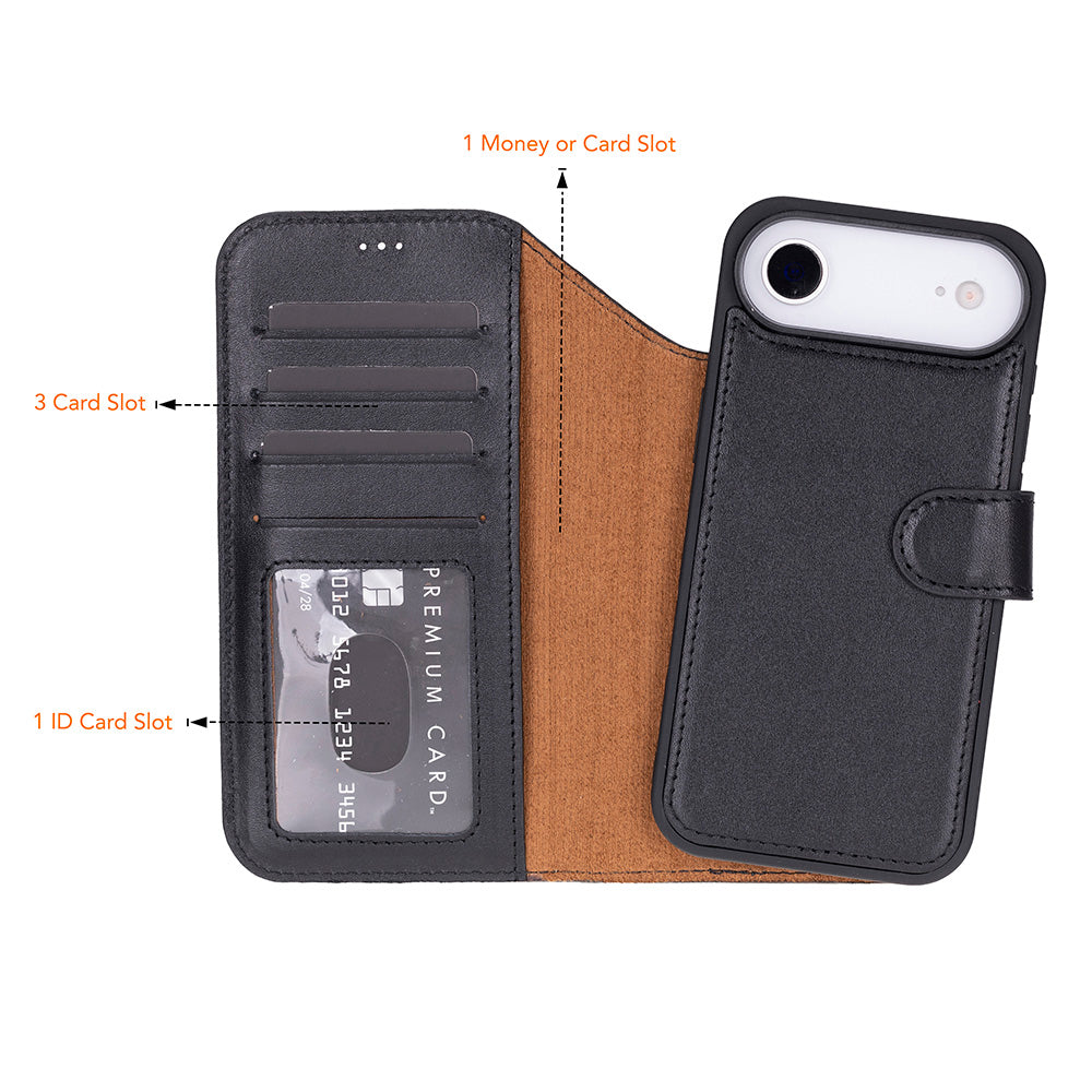 Meister Abnehmbare Premium-Leder-Wallet-Hülle für iPhone 17 Air