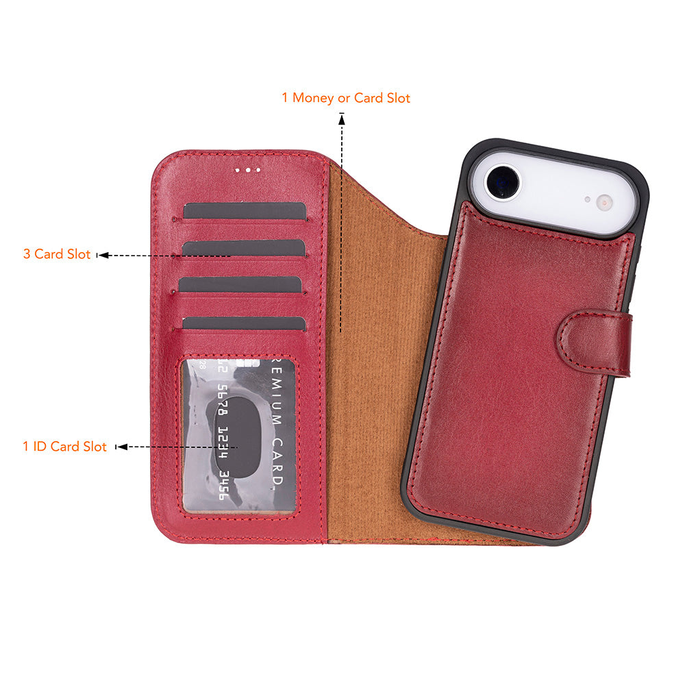 Meister Abnehmbare Premium-Leder-Wallet-Hülle für iPhone 17 Air