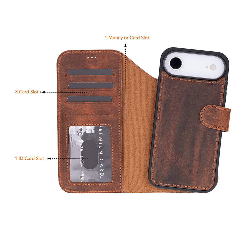 Meister Abnehmbare Premium-Leder-Wallet-Hülle für iPhone 17 Air