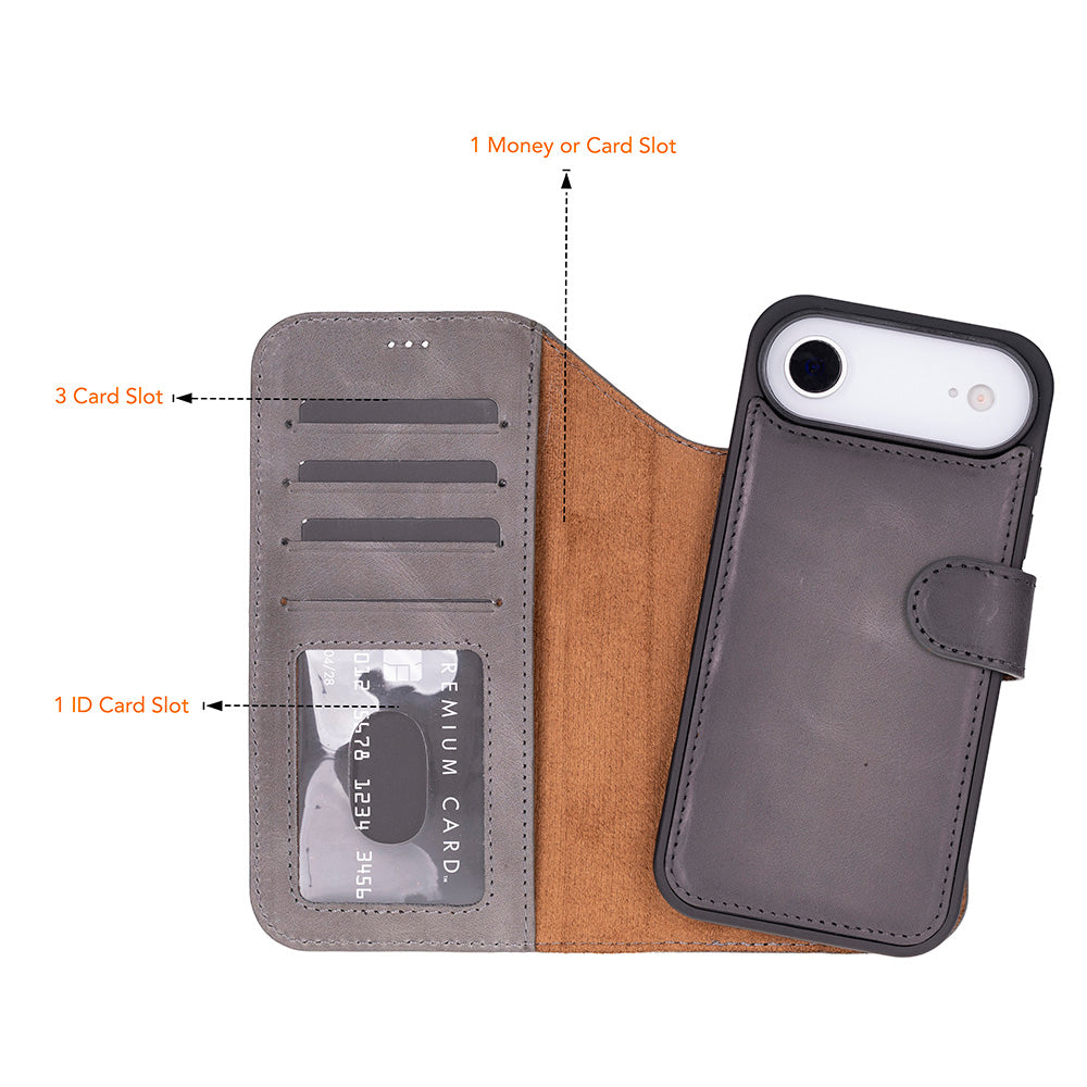 Meister Abnehmbare Premium-Leder-Wallet-Hülle für iPhone 17 Air