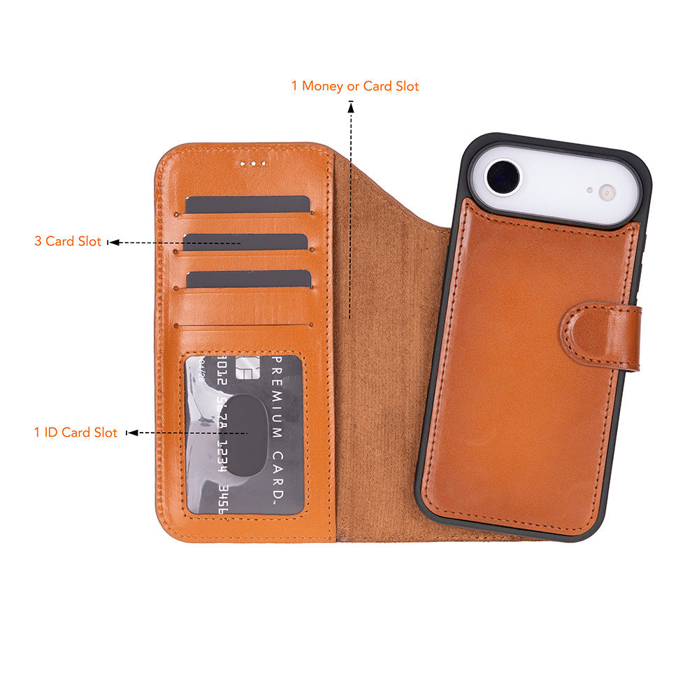 Meister Abnehmbare Premium-Leder-Wallet-Hülle für iPhone 17 Air