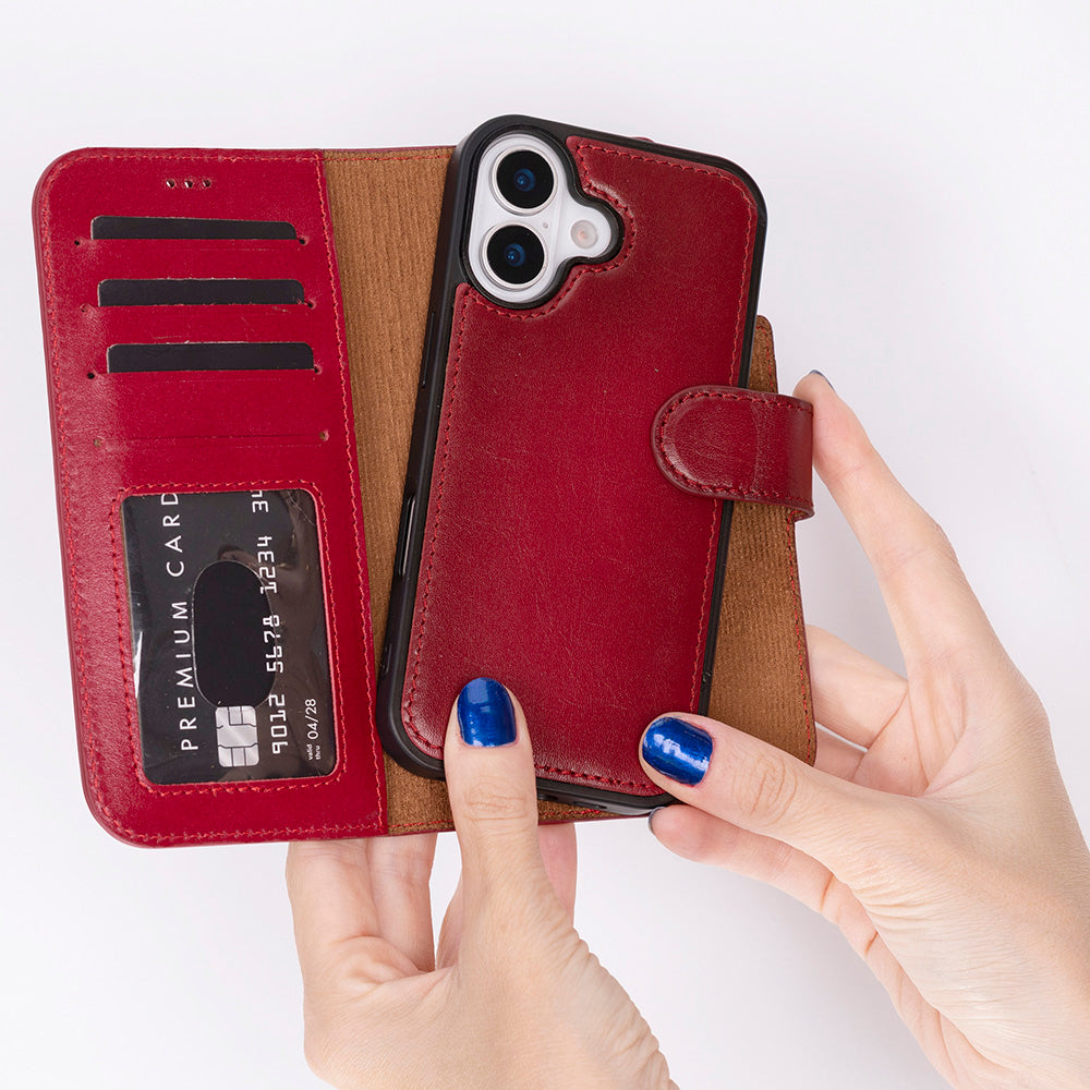 Meister Abnehmbare Premium-Leder-Wallet-Hülle für iPhone 17