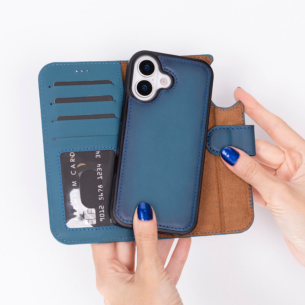 Meister Abnehmbare Premium-Leder-Wallet-Hülle für iPhone 17