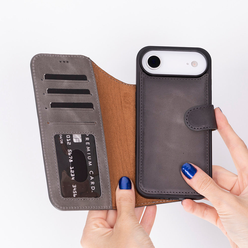 Meister Abnehmbare Premium-Leder-Wallet-Hülle für iPhone 17 Air