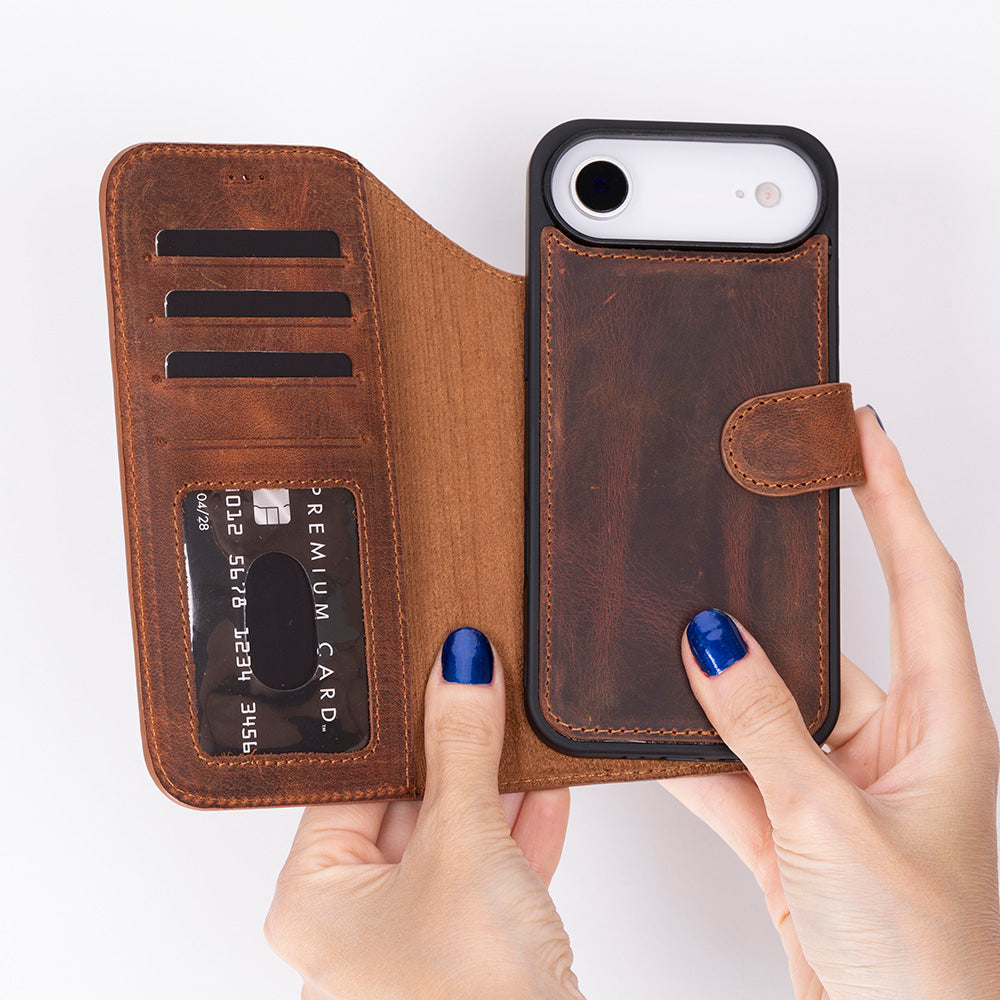 Meister Abnehmbare Premium-Leder-Wallet-Hülle für iPhone 17 Air