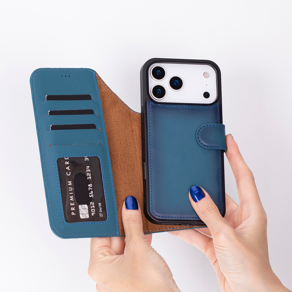 Meister Abnehmbare Premium-Leder-Wallet-Hülle für iPhone 17 Pro Max