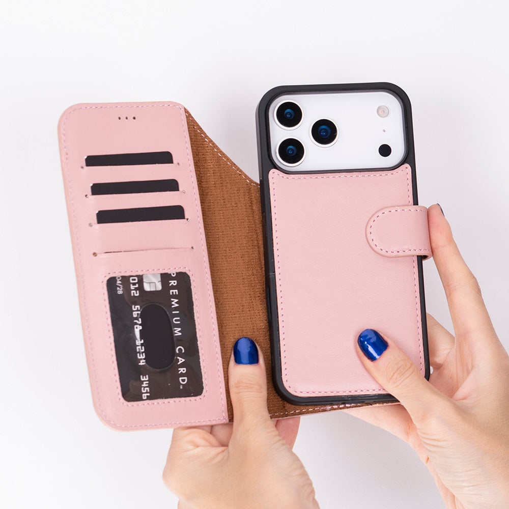 Meister Abnehmbare Premium-Leder-Wallet-Hülle für iPhone 17 Pro Max