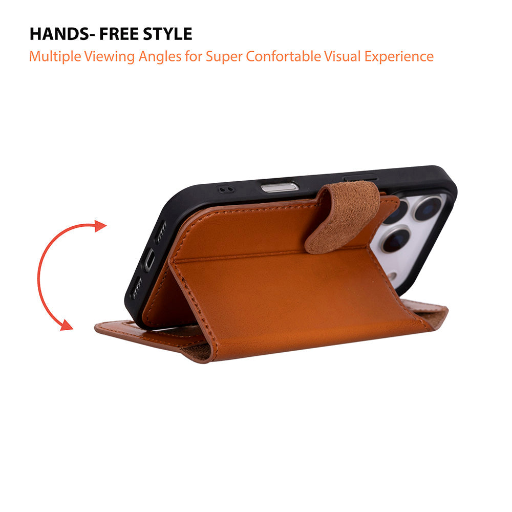 Meister Abnehmbare Premium-Leder-Wallet-Hülle für iPhone 17 Pro