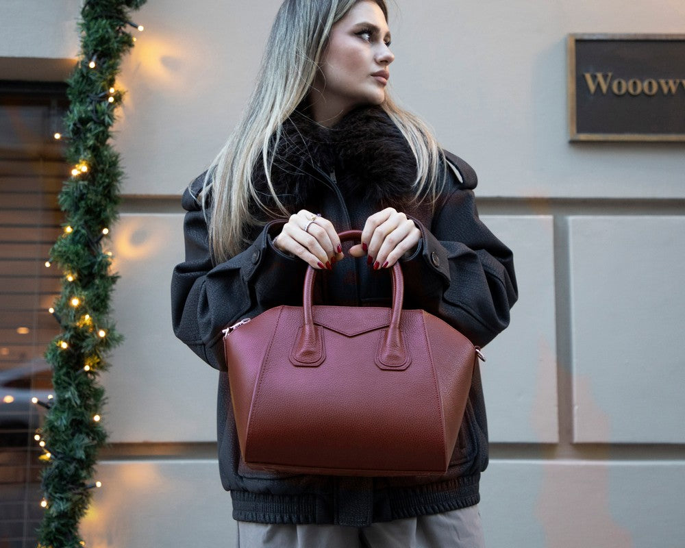 Lorenza Lederhandtasche für Damen, mittelgroß