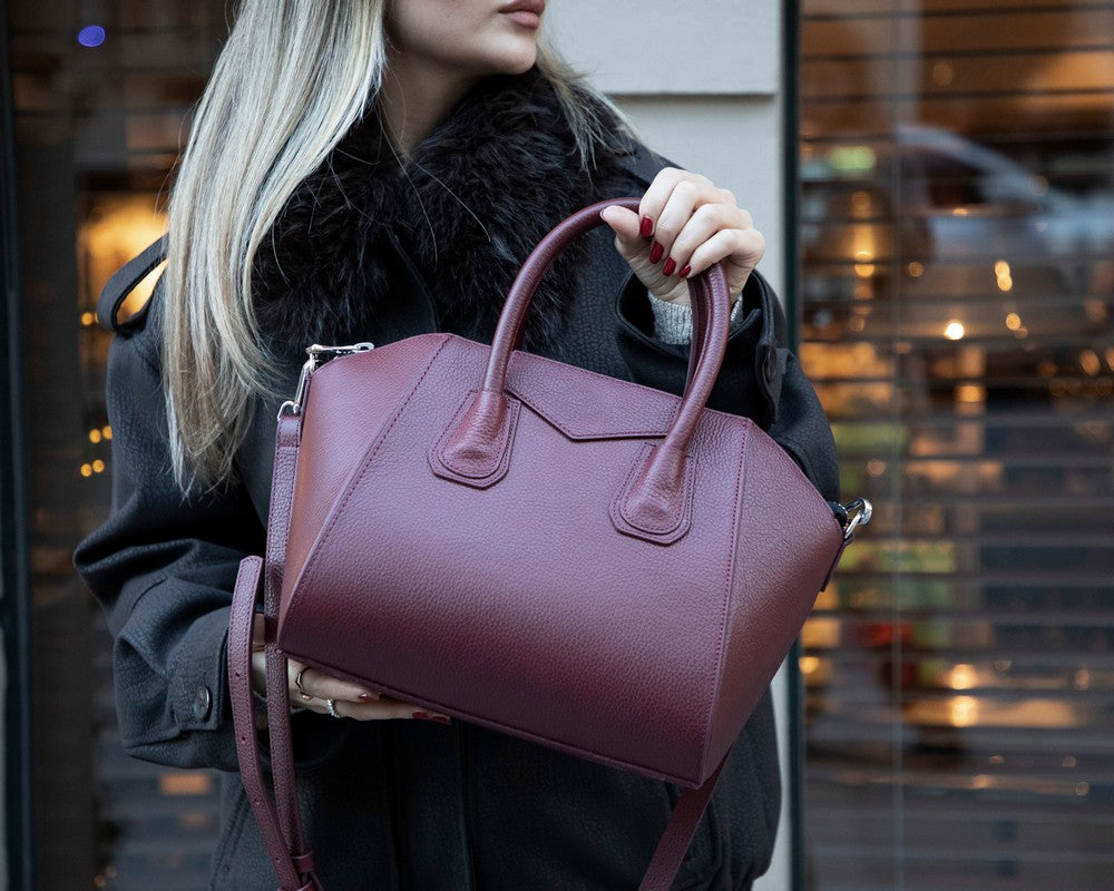 Lorenza Lederhandtasche für Damen, mittelgroß