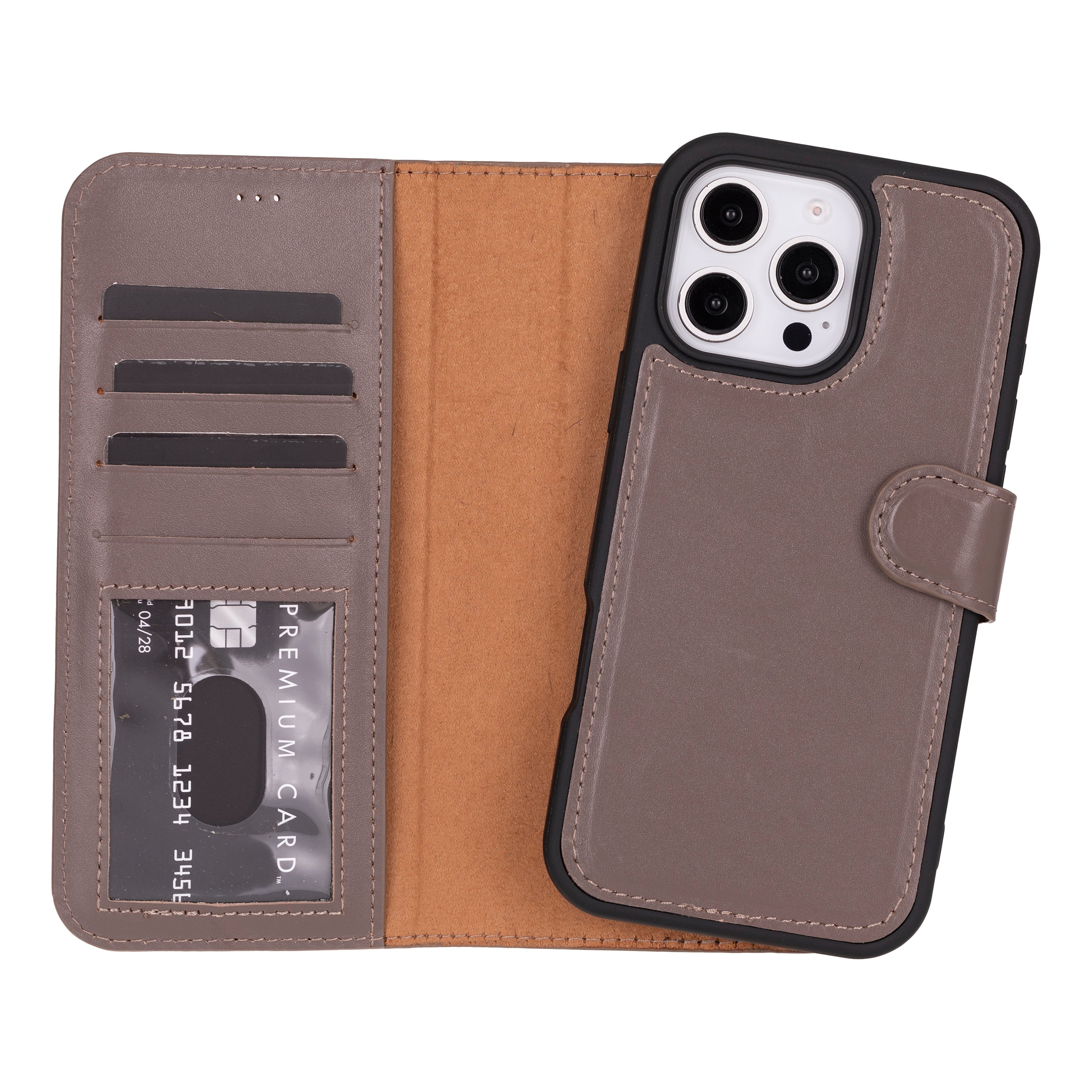 Genuine Leather Detachable  iphone 16 Case